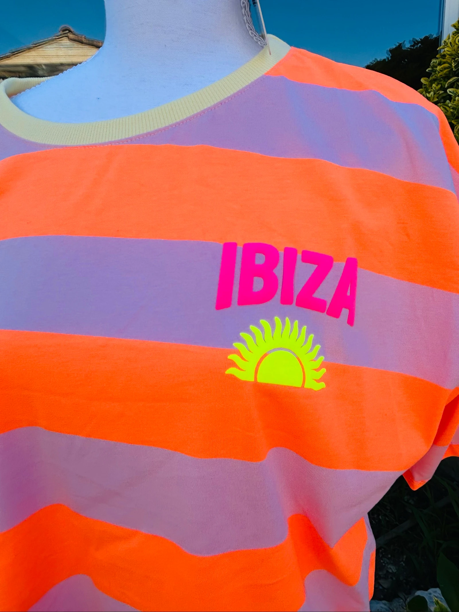 T-shirt oversize rayée 100% coton
